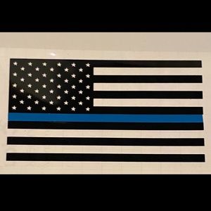 Blue Line American Flag - Decal